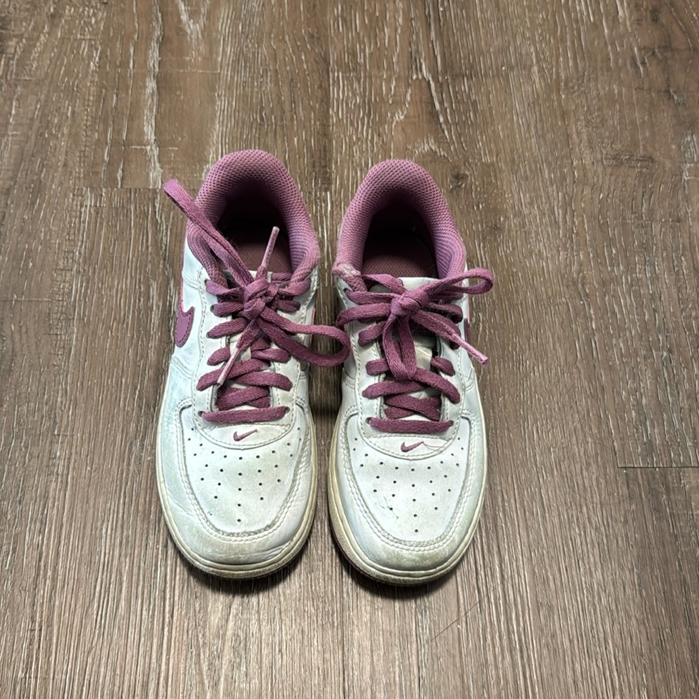 Nike Force 1 White/Purple Girls Size 13C